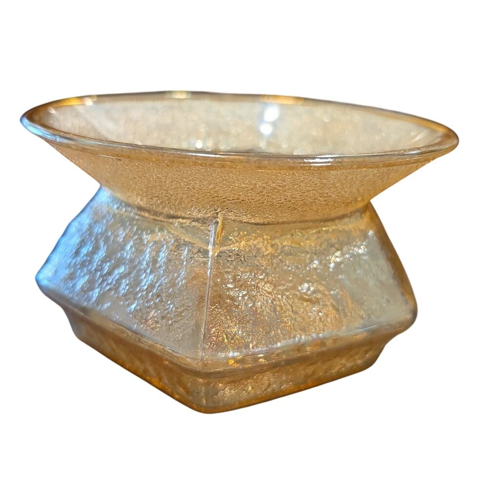 Vintage Imperial Glass Soda Gold Marigold Carnival Glass Spittoon Cuspidor Vase